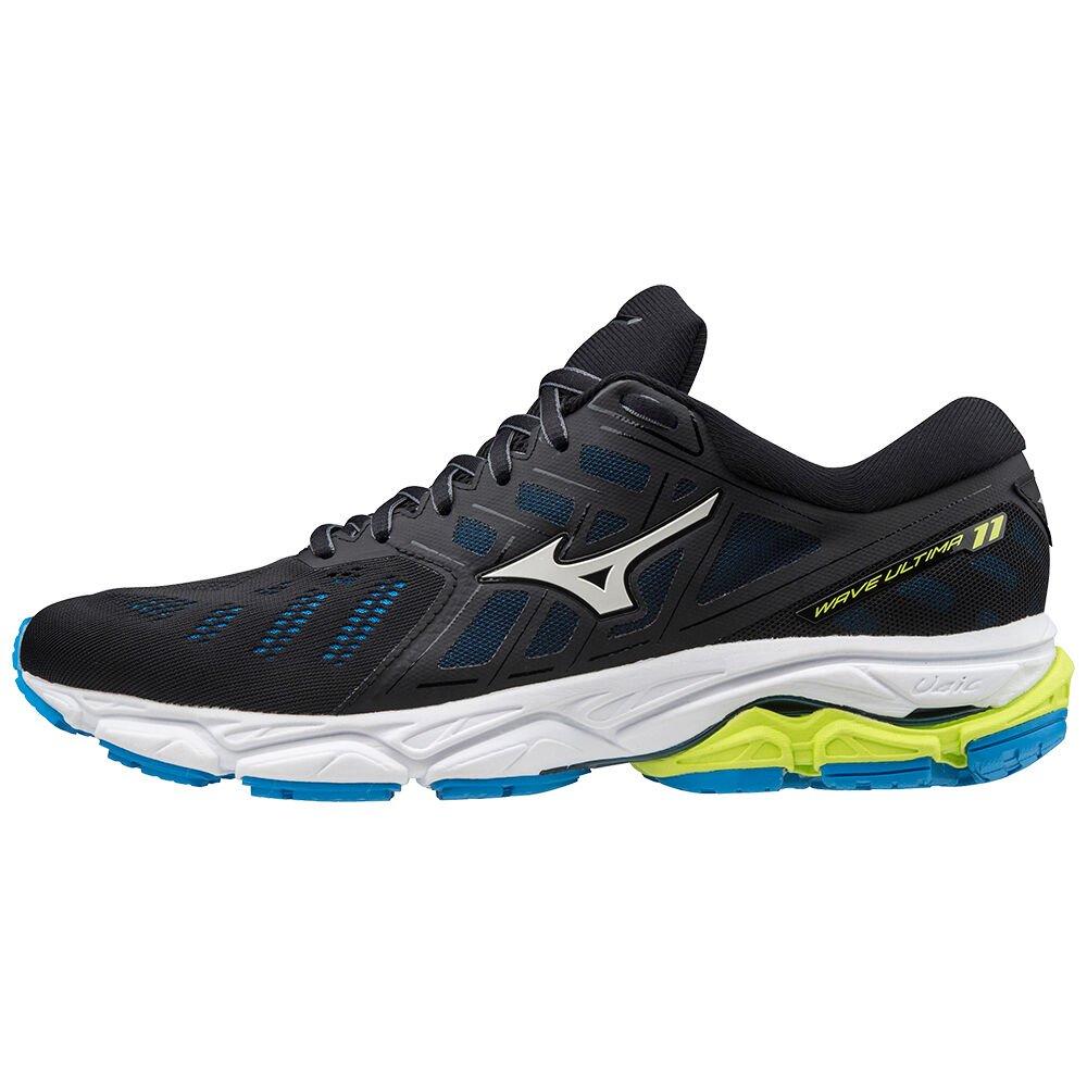 Mizuno Men's Running Shoes Wave Ultima 11 Black/White/Blue - FMXZIRV-60